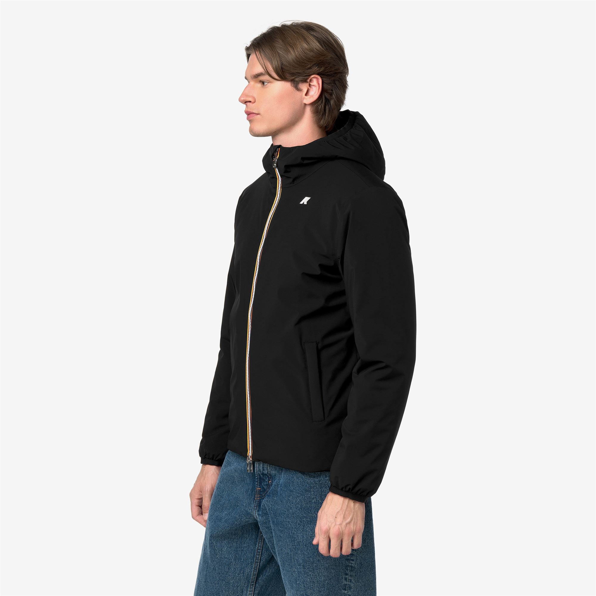 k-way-jack-st-warm-double-veste-court-r-versible-homme-black-pure-beige-khaki image 2