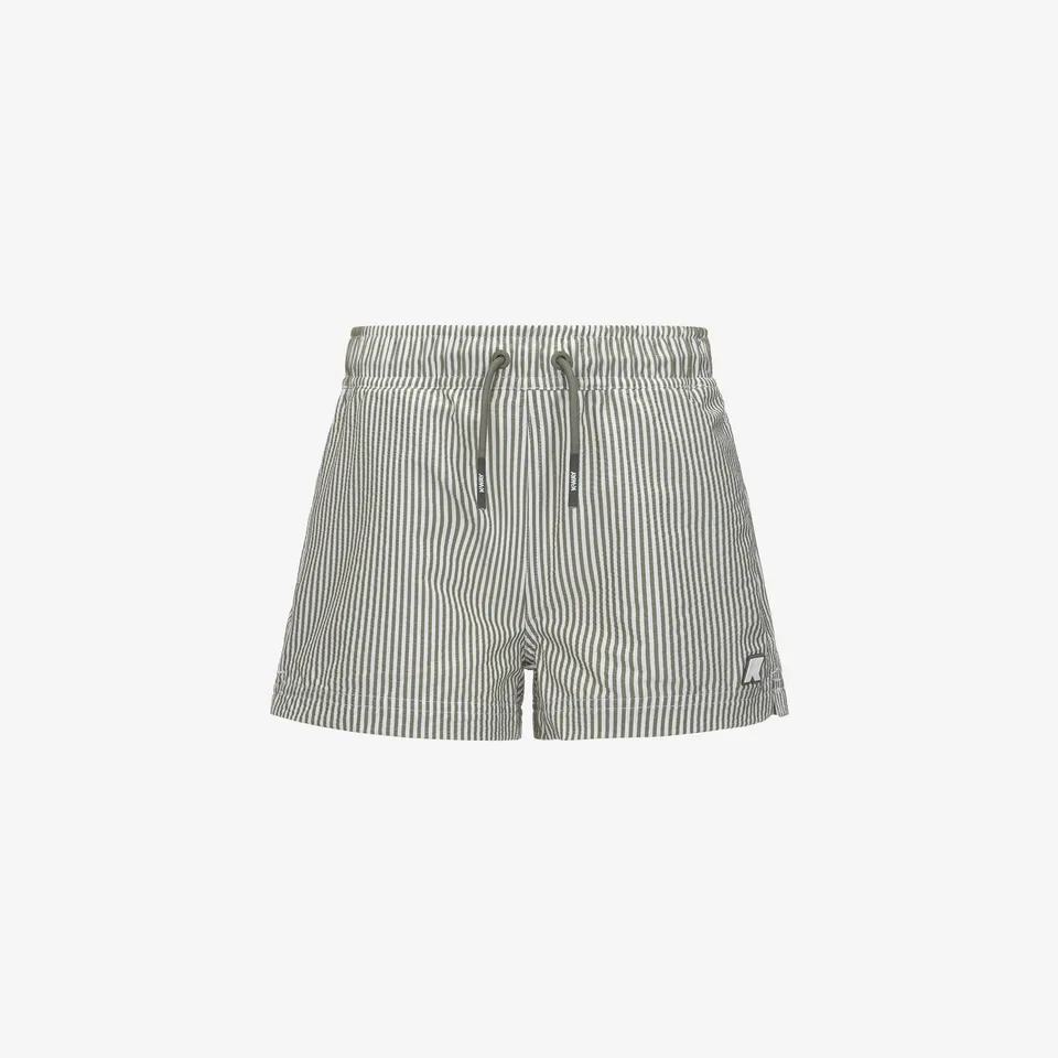k-way-p-hazel-stripes-beach-short-de-bain-gar-on-white-green-lichen image 1
