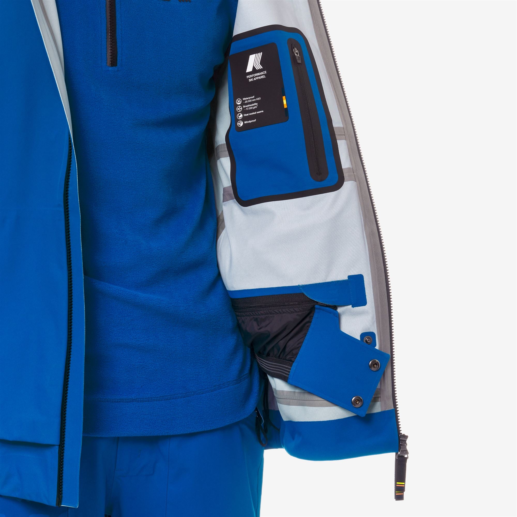 k-way-bozel-3-layers-shell-jacket-veste-homme-blue-royal-marine image 4