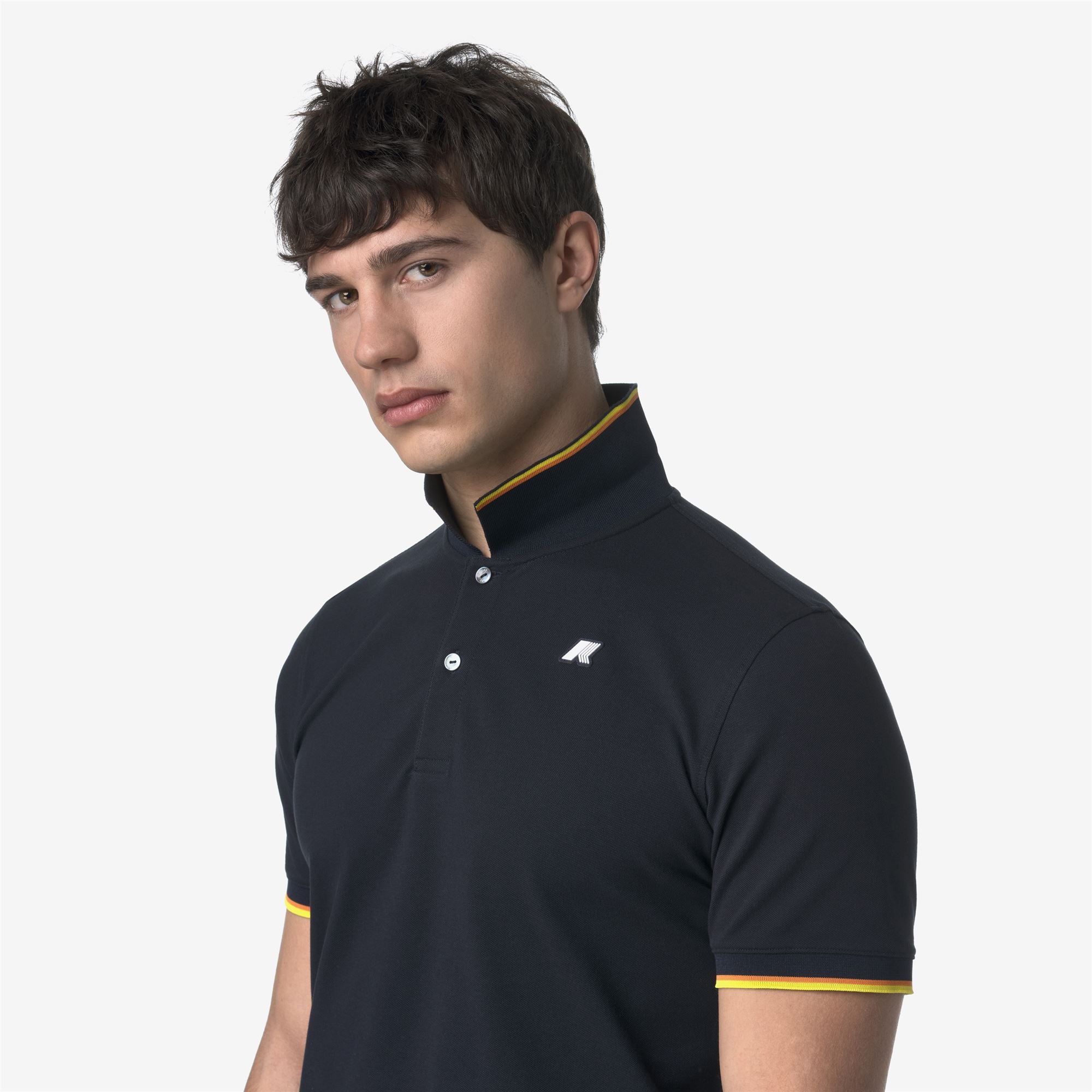 k-way-vincent-pique-slim-polo-homme-blue-depth image 4