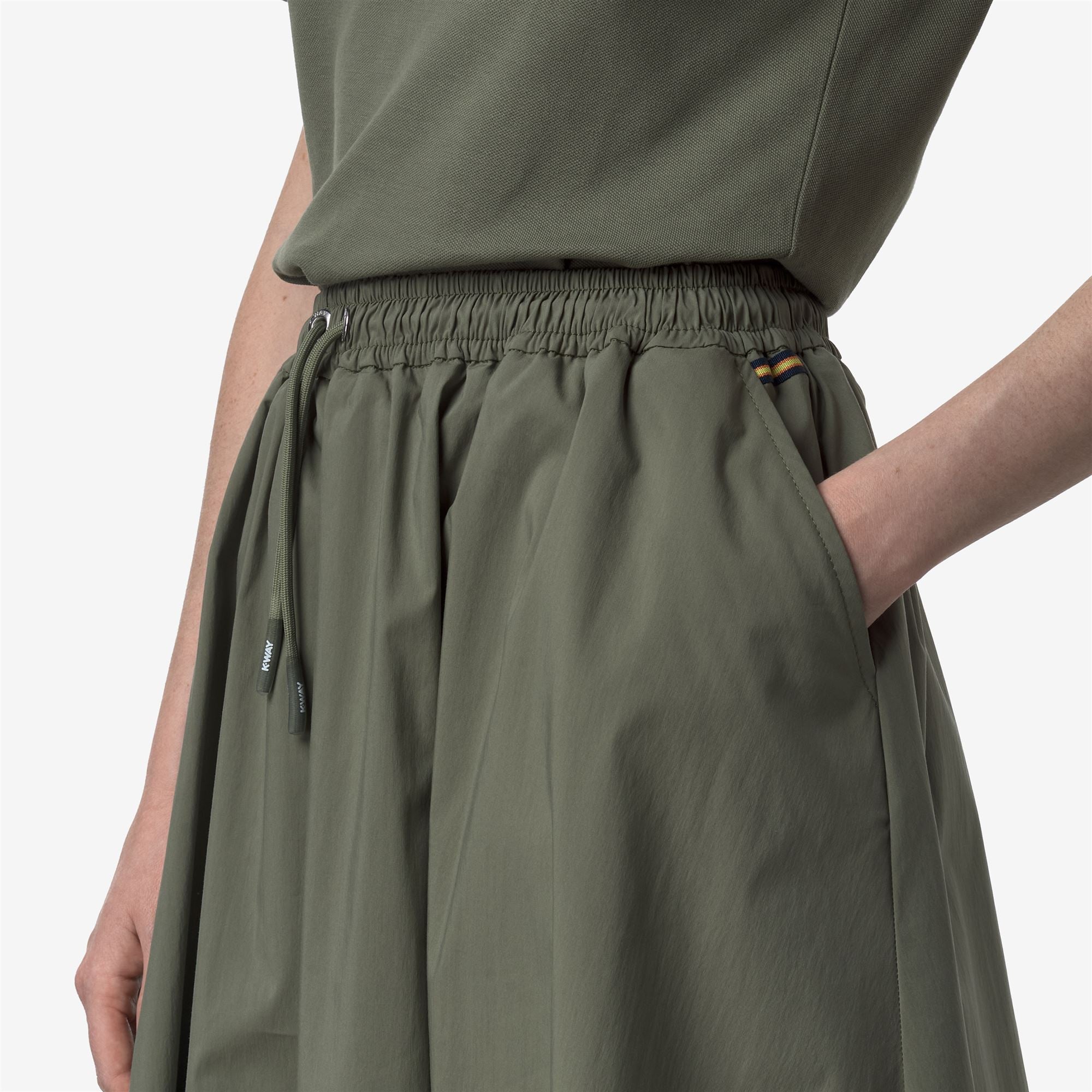 k-way-mosella-light-poplin-tech-jupe-longue-femme-green-lichen image 4