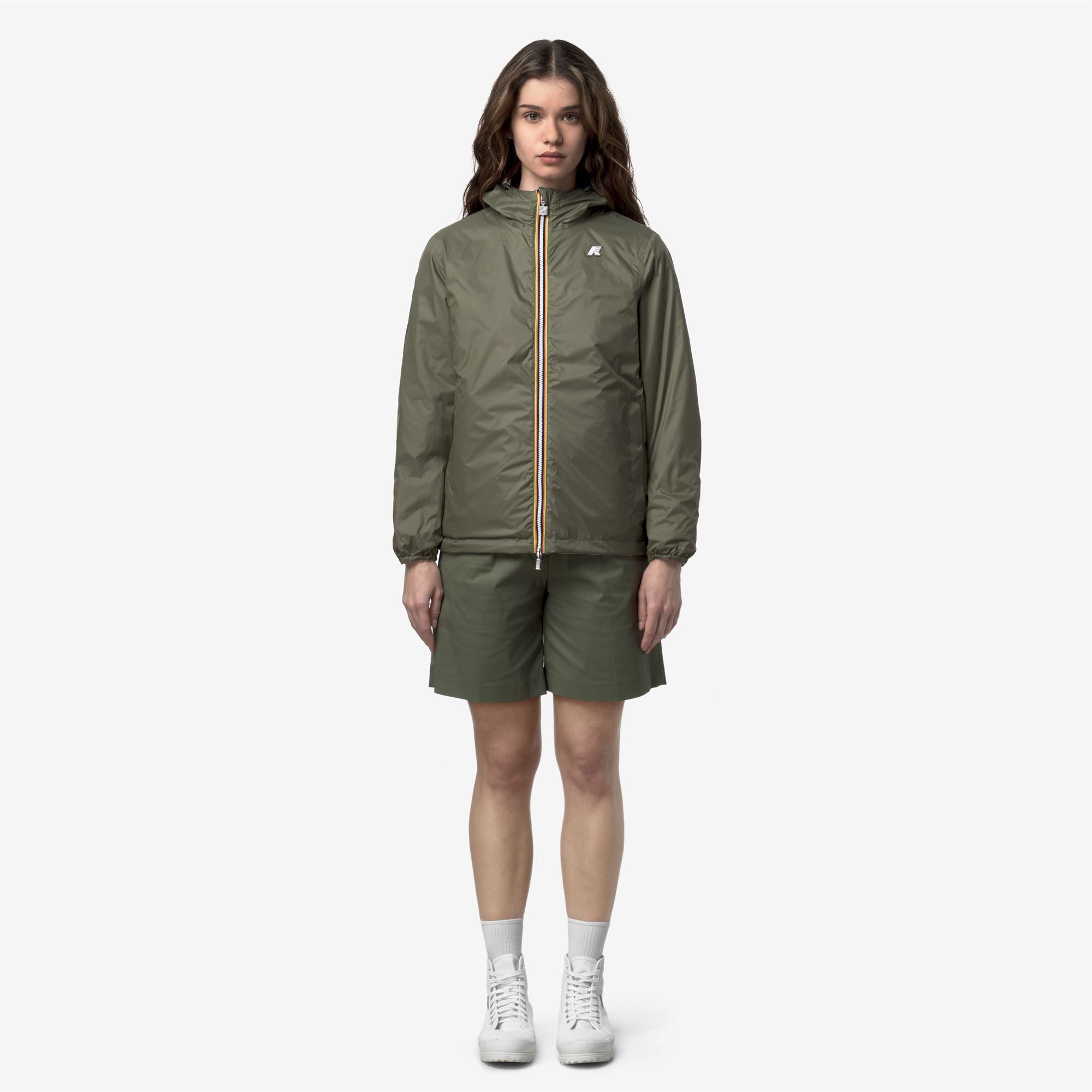 k-way-jake-cotton-double-veste-court-homme-r-versible-beige-lt-green-lichen image 4