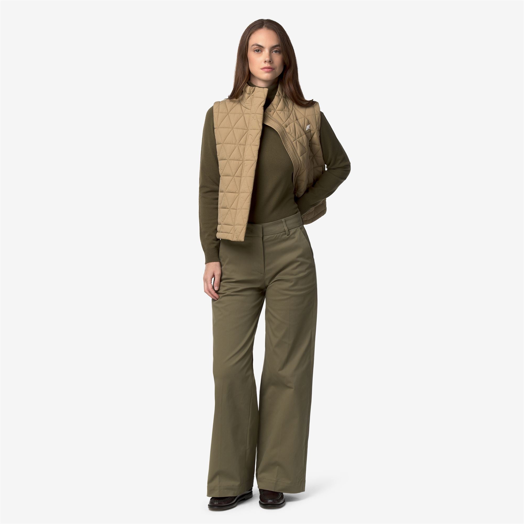 k-way-tyanne-twill-tech-peach-chino-femme-green-army image 4