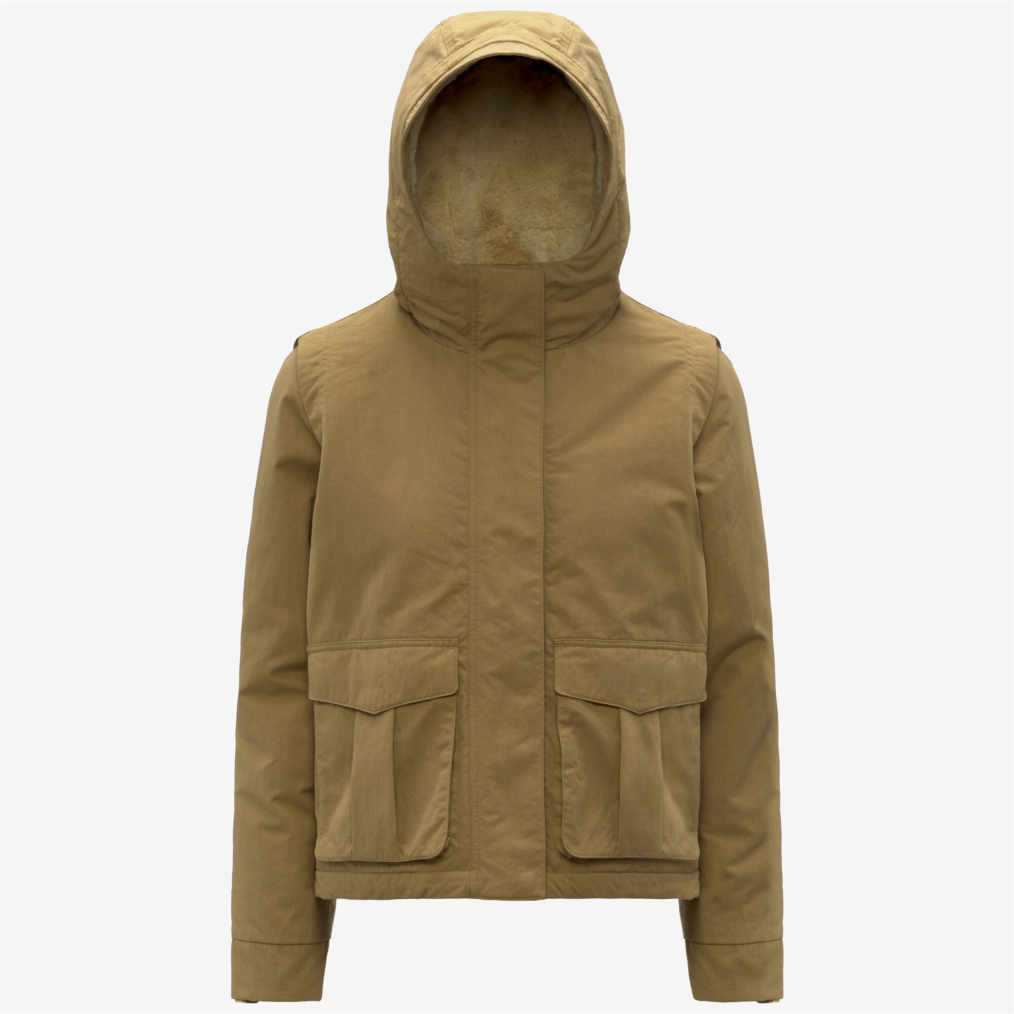 k-way-ideler-cotton-feel-parka-courte-femme-beige-seed-beige-fur image 5