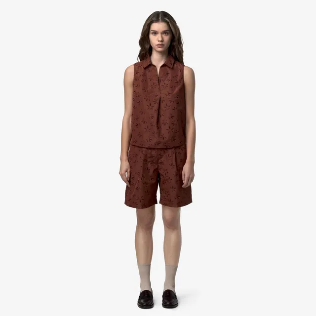 k-way-anty-emby-jacquard-haut-femme-brown-violet-jacquard image 1