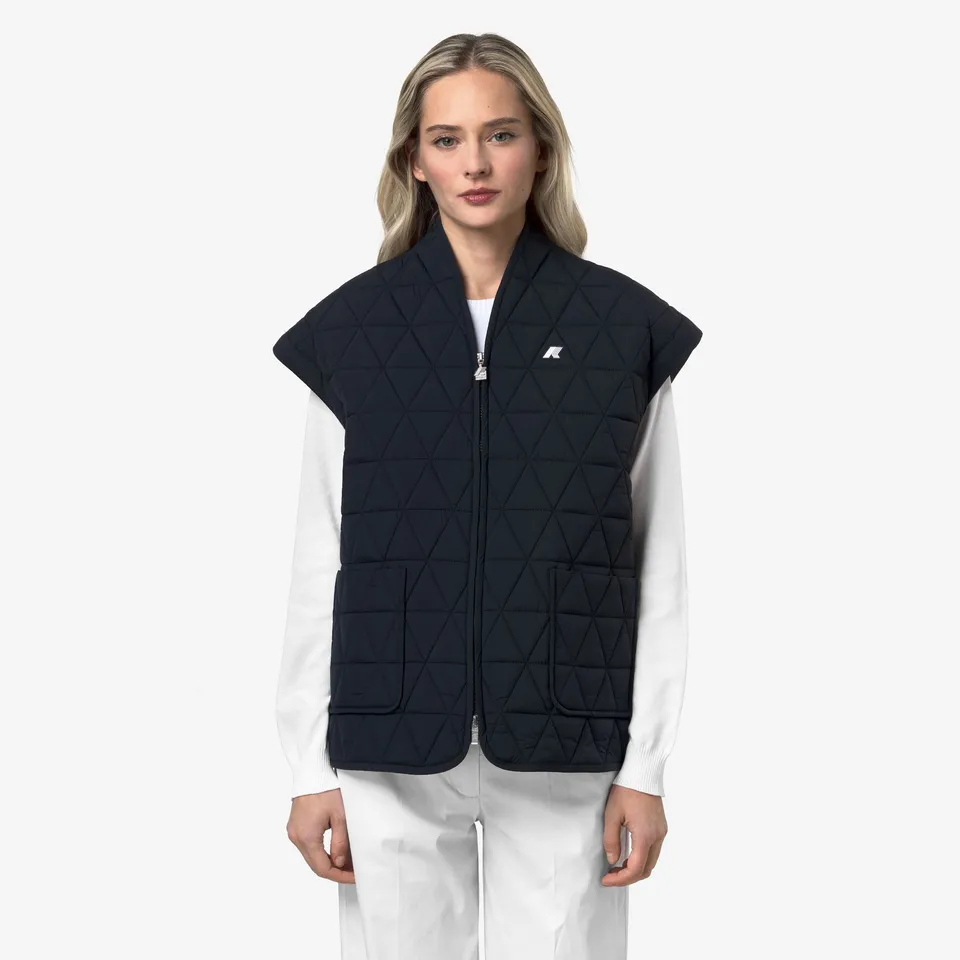 k-way-saloire-diamond-quilted-warm-af-gilet-femme-blue-depth image 1