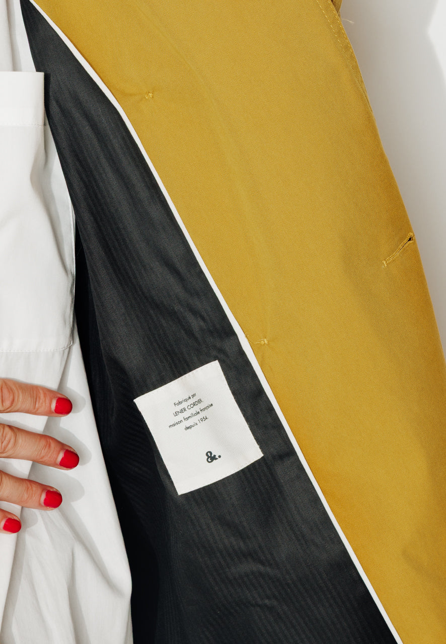 trench-coat-rosier-trench-mi-long-capuche-amovible-coton-d-perlant-moutarde image 8