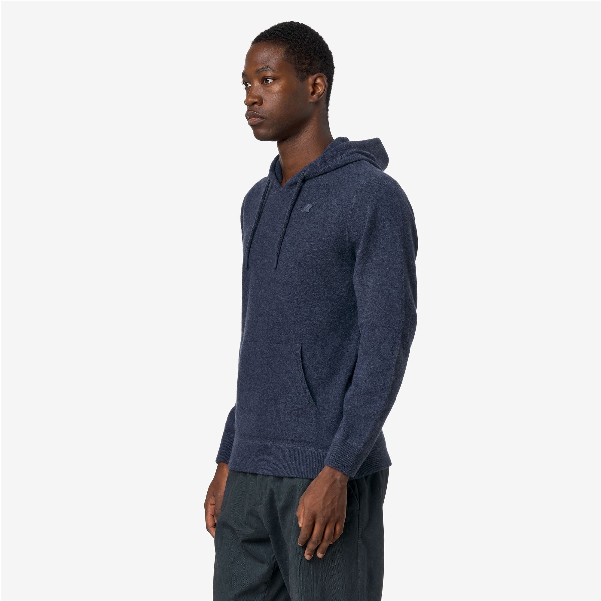 k-way-arzel-fleece-stitch-pull-capuche-homme-blue-dusty image 2