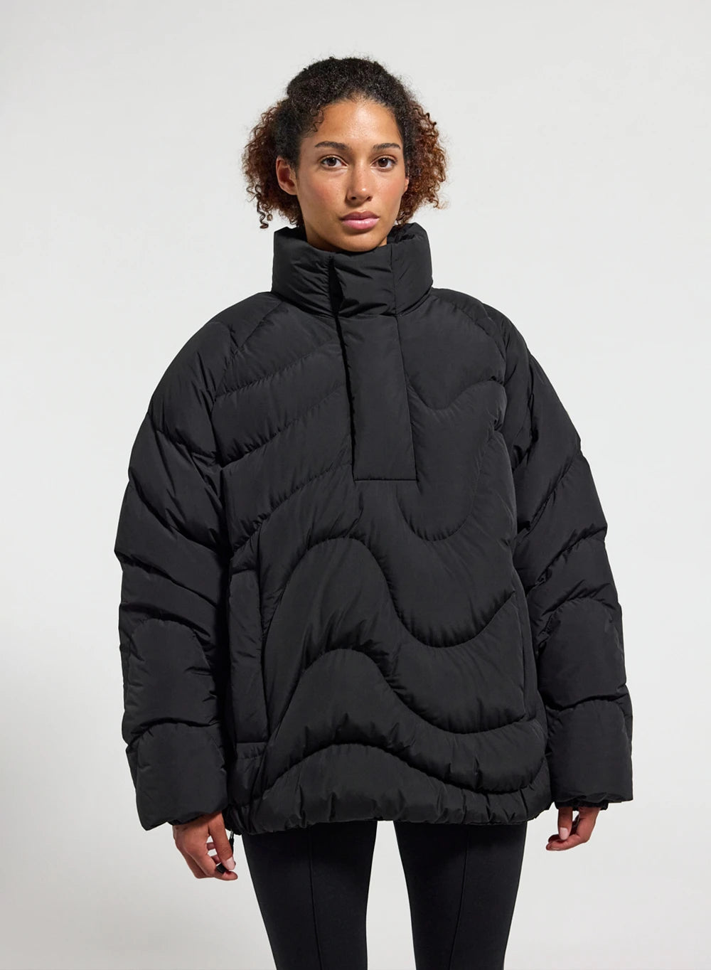 pyrenex-cairns-doudoune-unisexe-enfiler-noire-demi-zip image 2