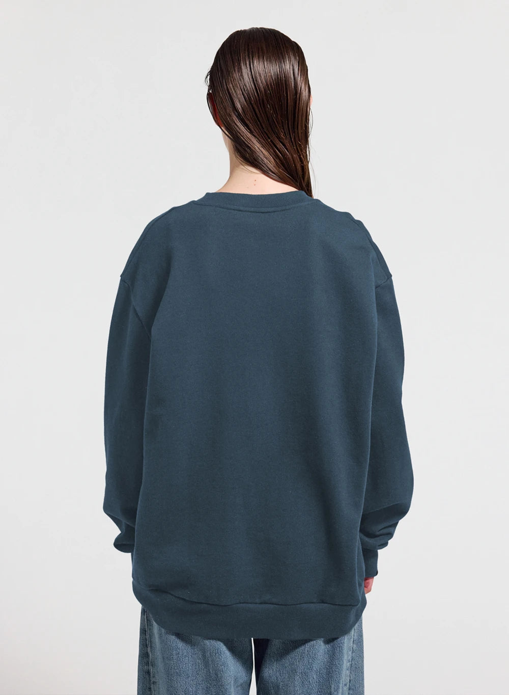 pyrenex-phase-sweat-col-rond-unisexe-bleu-azur-en-coton-bio image 3