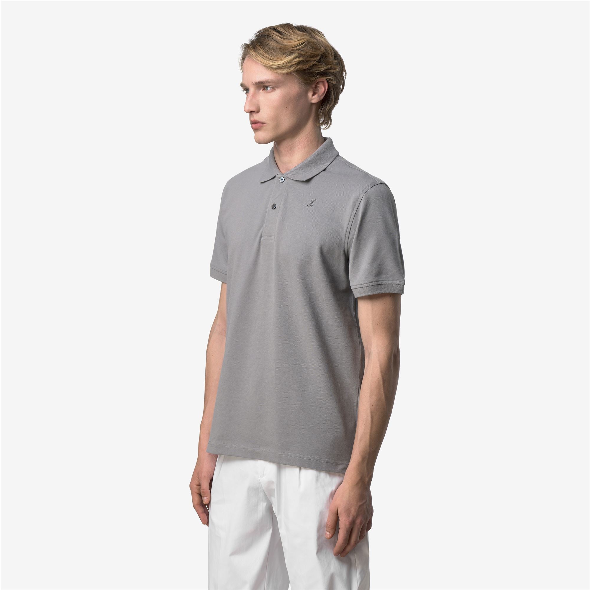 k-way-amedee-piqu-slim-polo-homme-grey-frost image 2