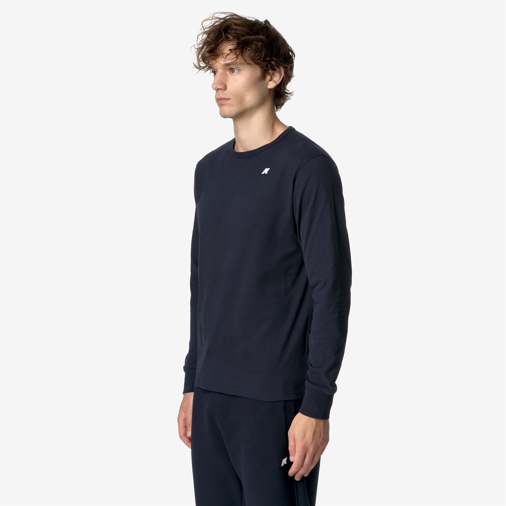 k-way-elmer-js-peach-t-shirt-manches-longues-homme-blue-depth image 2