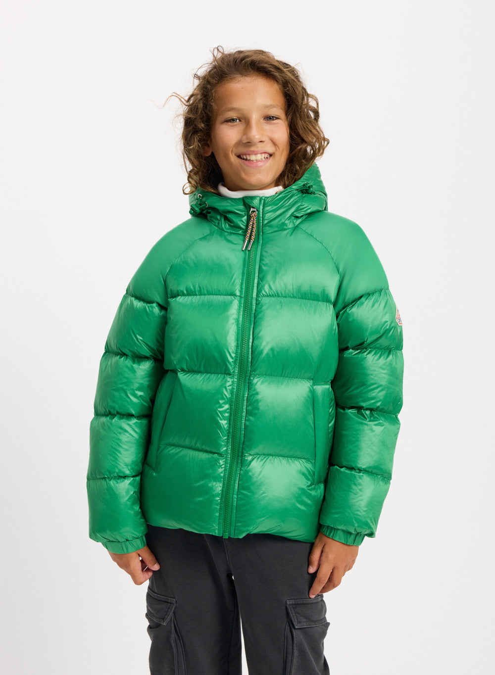 pyrenex-sten-doudoune-capuche-enfant-verte-duvet-naturel image 1
