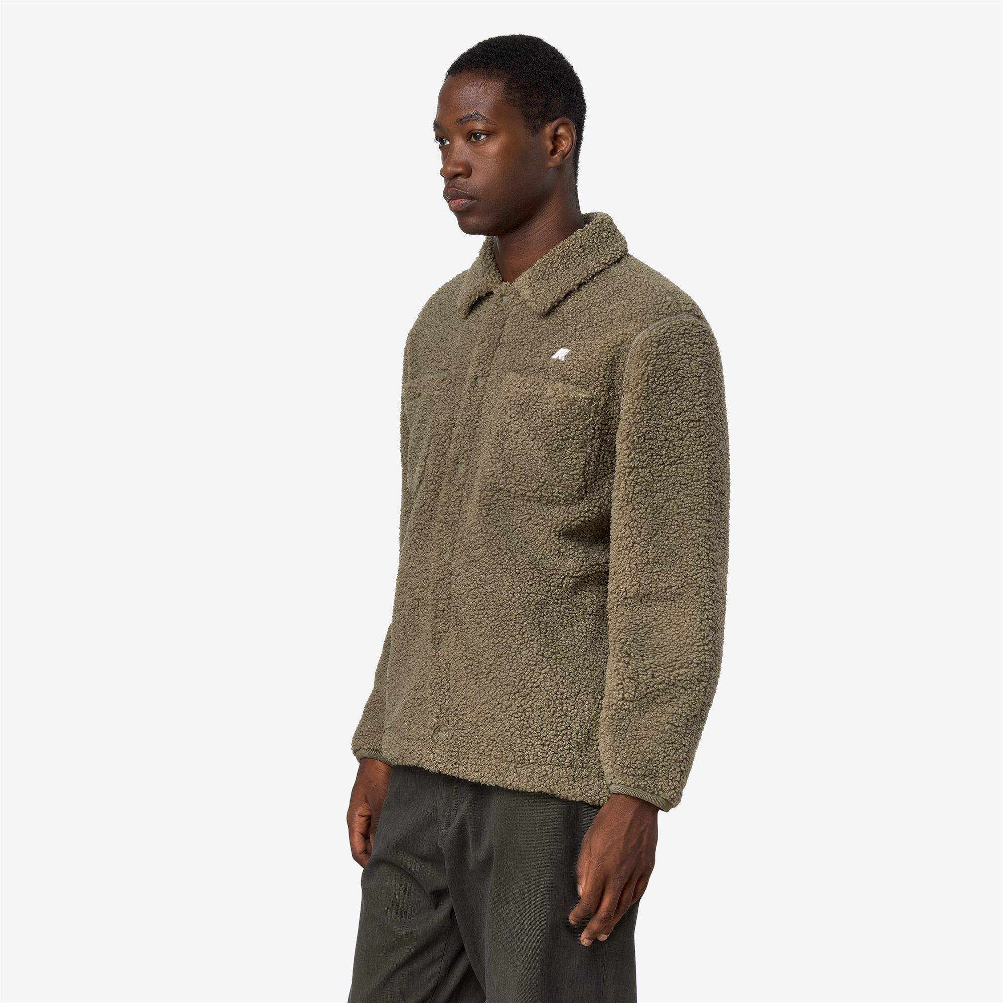k-way-cameron-sherpa-polar-veste-polaire-homme-green-army image 2