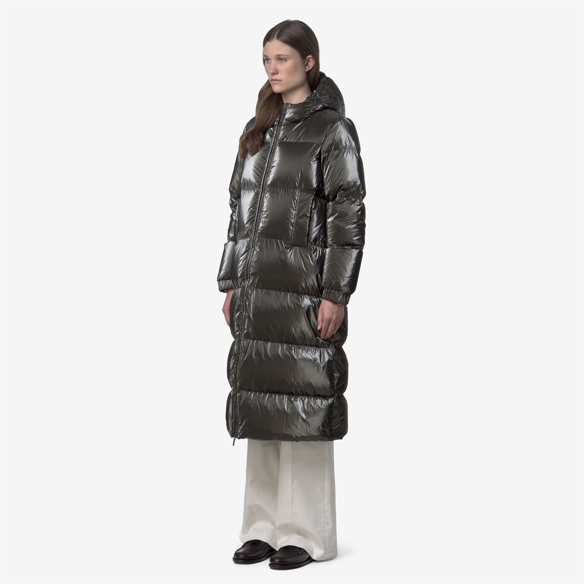 k-way-ruenne-thermo-pearly-doudoune-longue-femme-black-olive-combo image 2