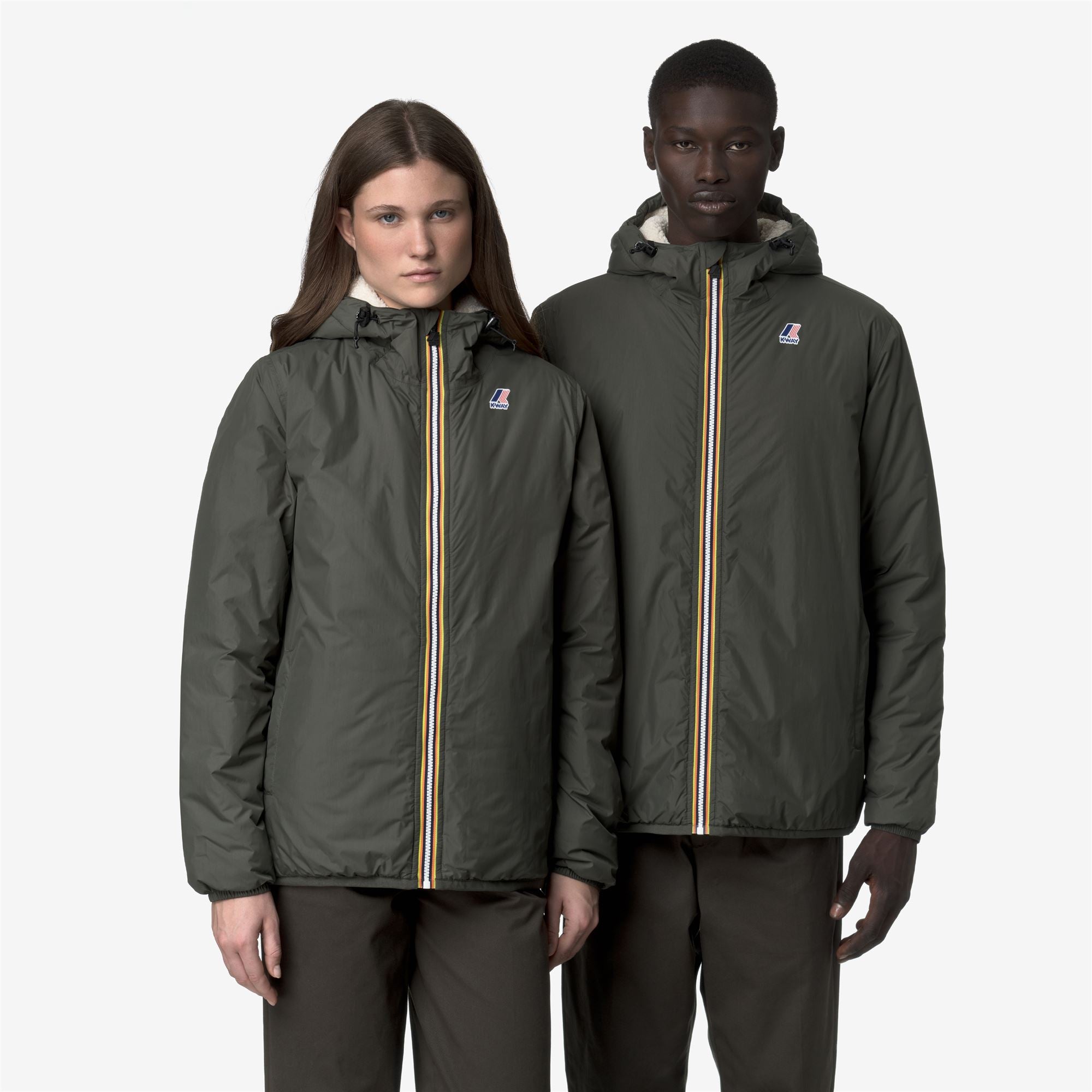 k-way-le-vrai-4-0-claude-orsetto-veste-mi-saison-unisexe-green-blackish image 4