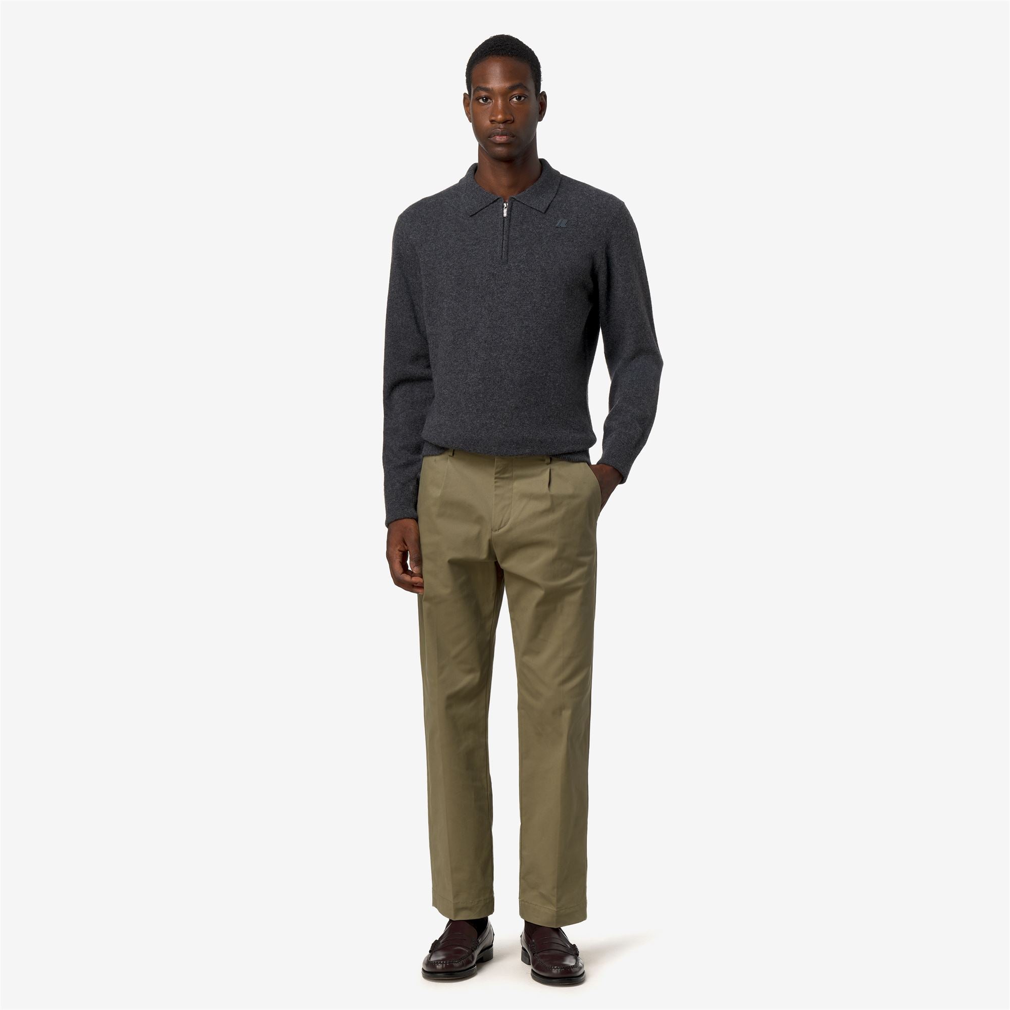 k-way-ralph-twill-tech-peach-chino-homme-green-army image 4