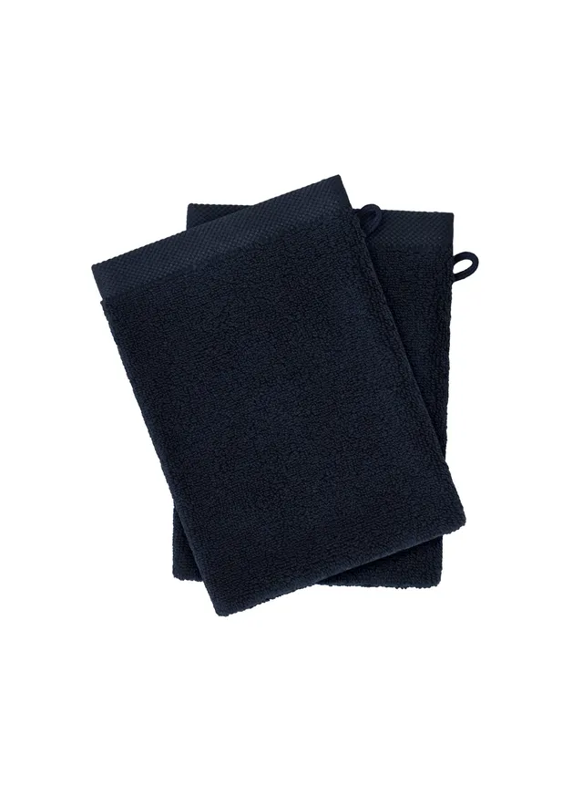 hana-set-de-2-gants-de-toilette-bleu-fonc-600-g-m2 image 1