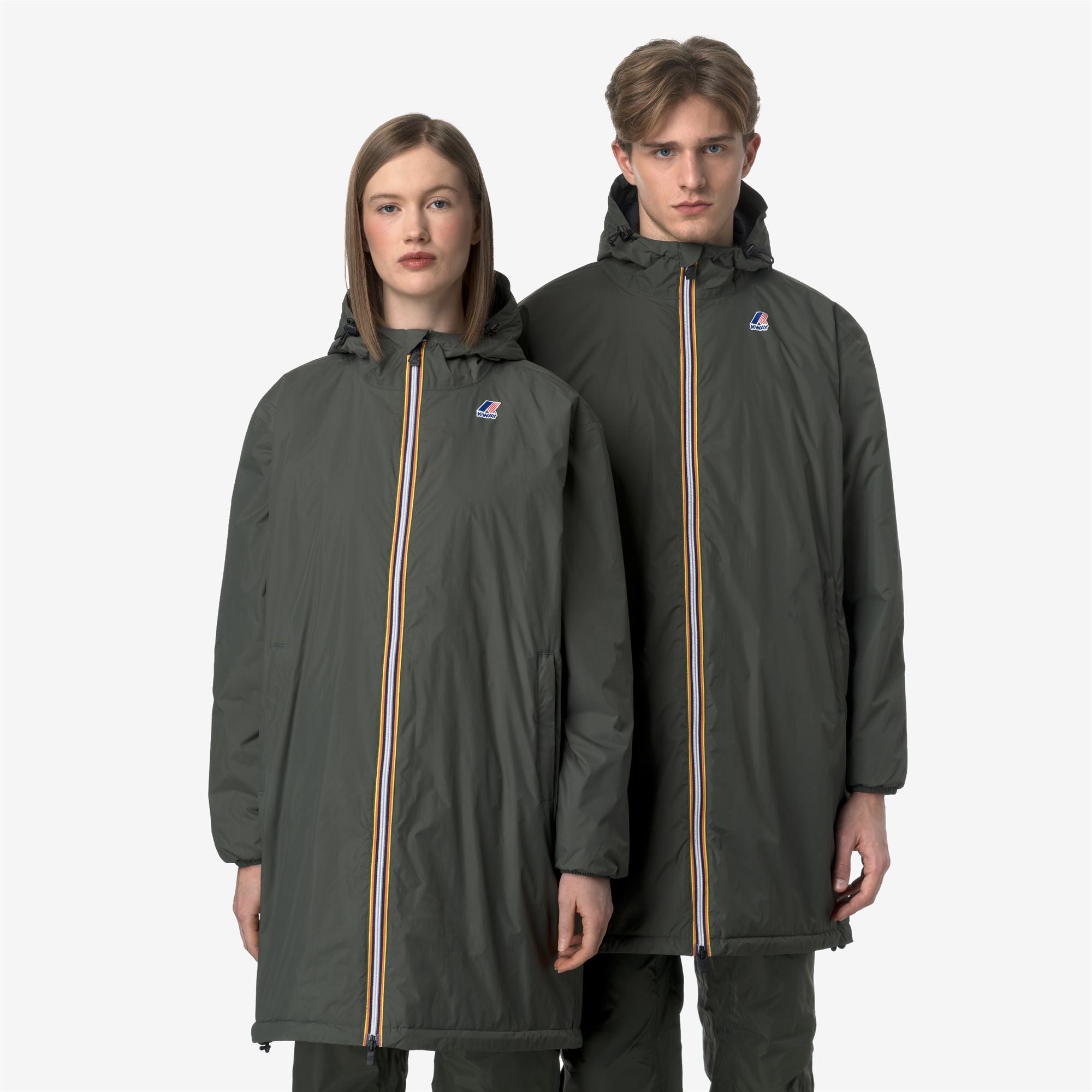 k-way-le-vrai-4-0-eiffel-east-warm-manteau-de-pluie-3-4-unisexe-green-blackish image 1