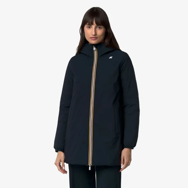 k-way-sophie-st-thermo-double-veste-mi-longue-femme-blue-depth-green-army image 1