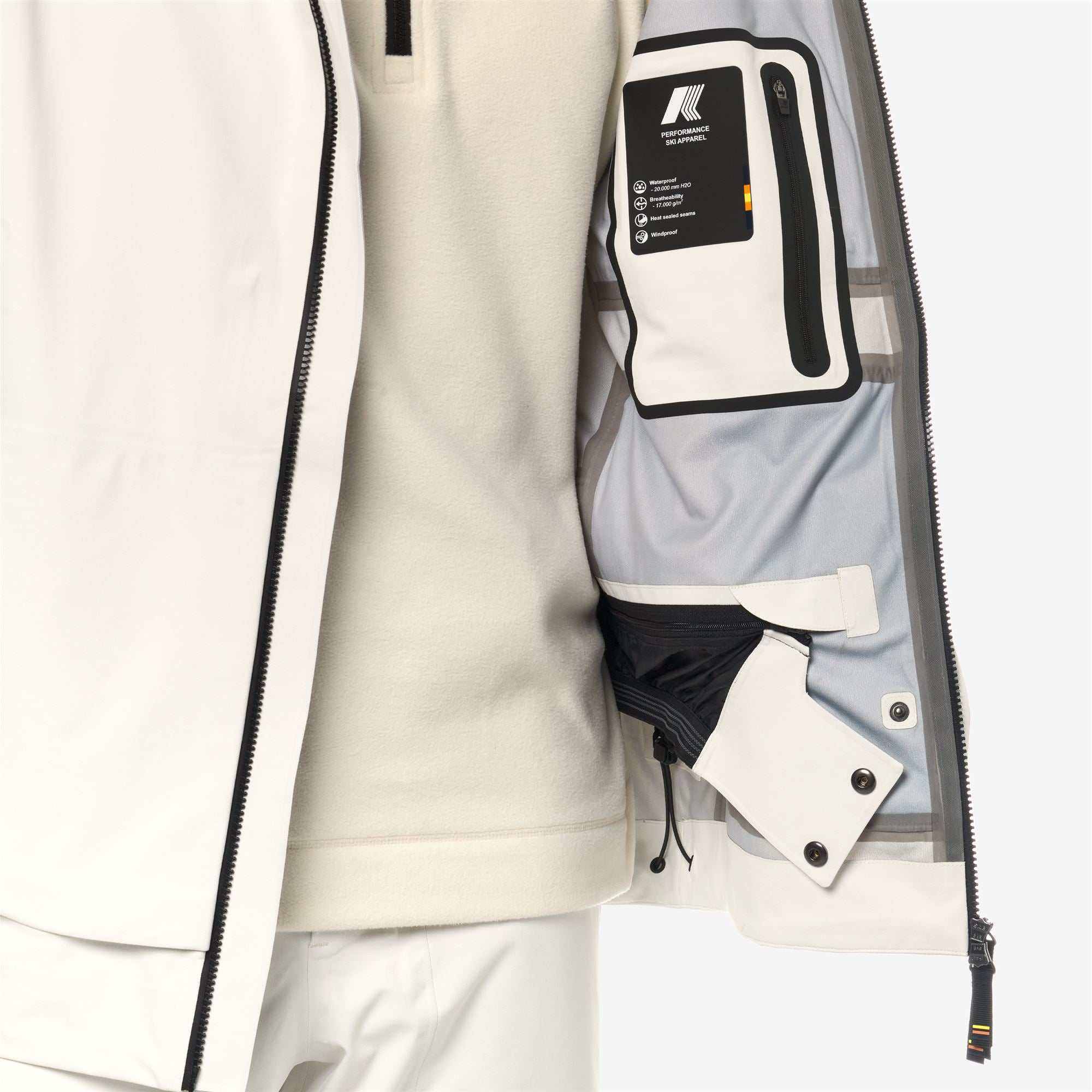 k-way-bozel-3-layers-shell-jacket-veste-milieu-homme-white-gardenia image 4