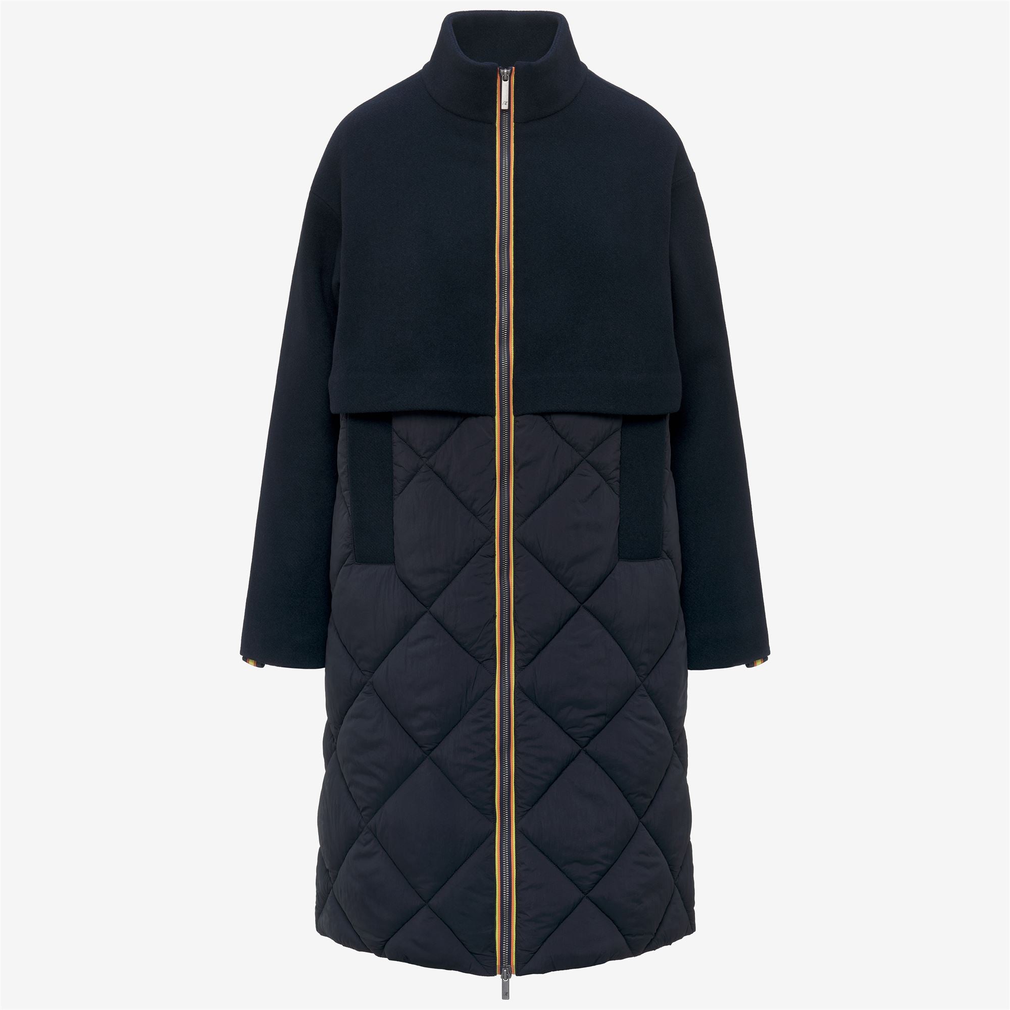 k-way-mindy-wool-nylon-warm-manteau-3-4-femme-blue-depth image 5