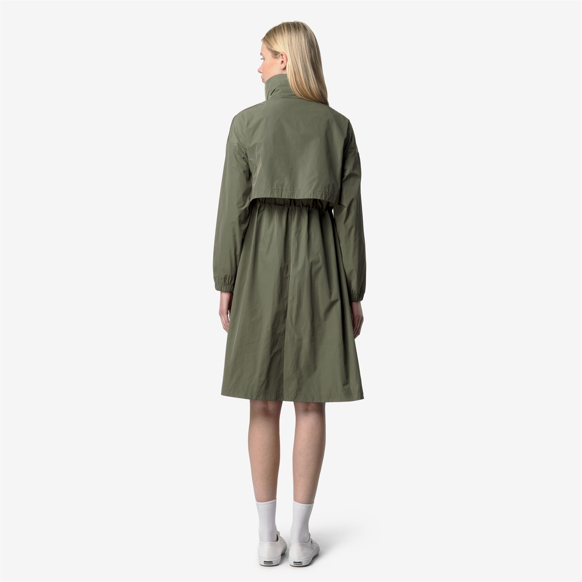 k-way-aube-memory-touch-veste-longue-femme-green-lichen image 3