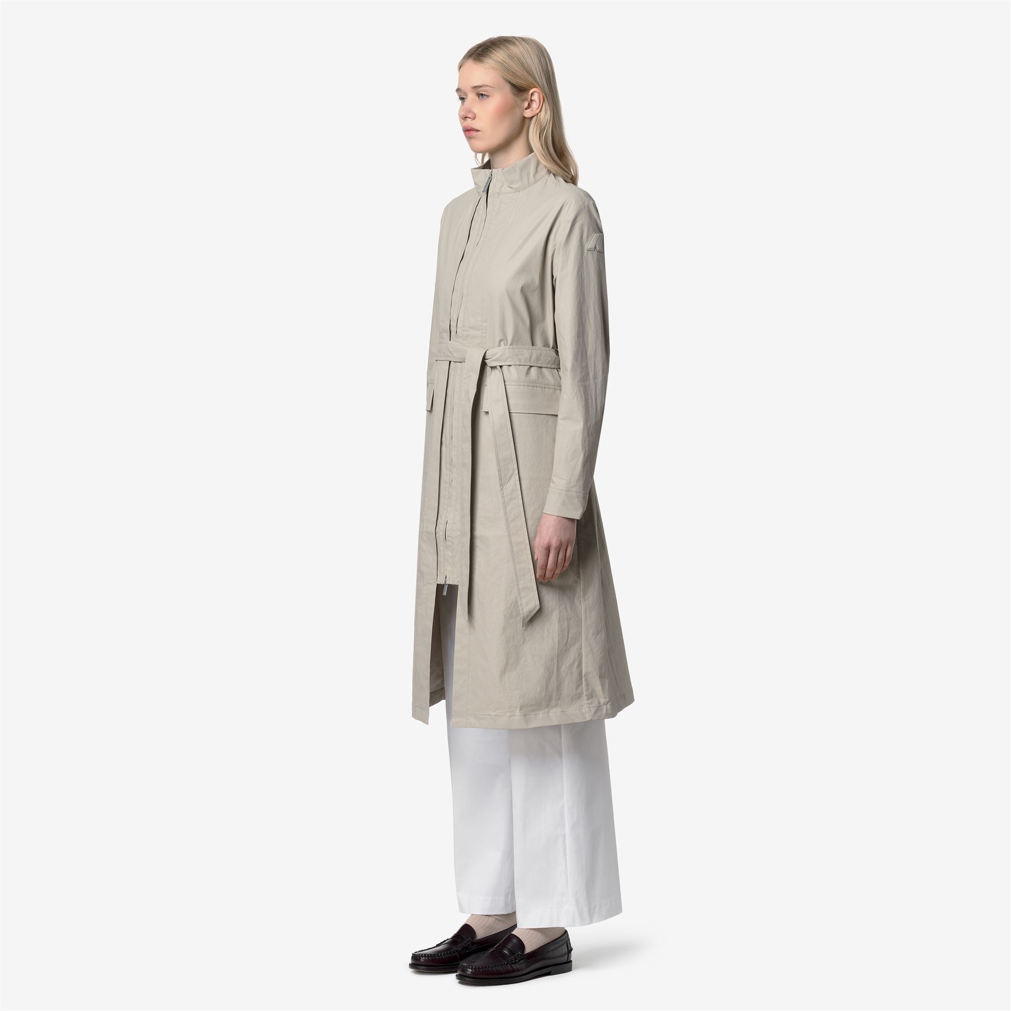k-way-horien-natural-blend-veste-longue-femme-beige-lt-combo image 2