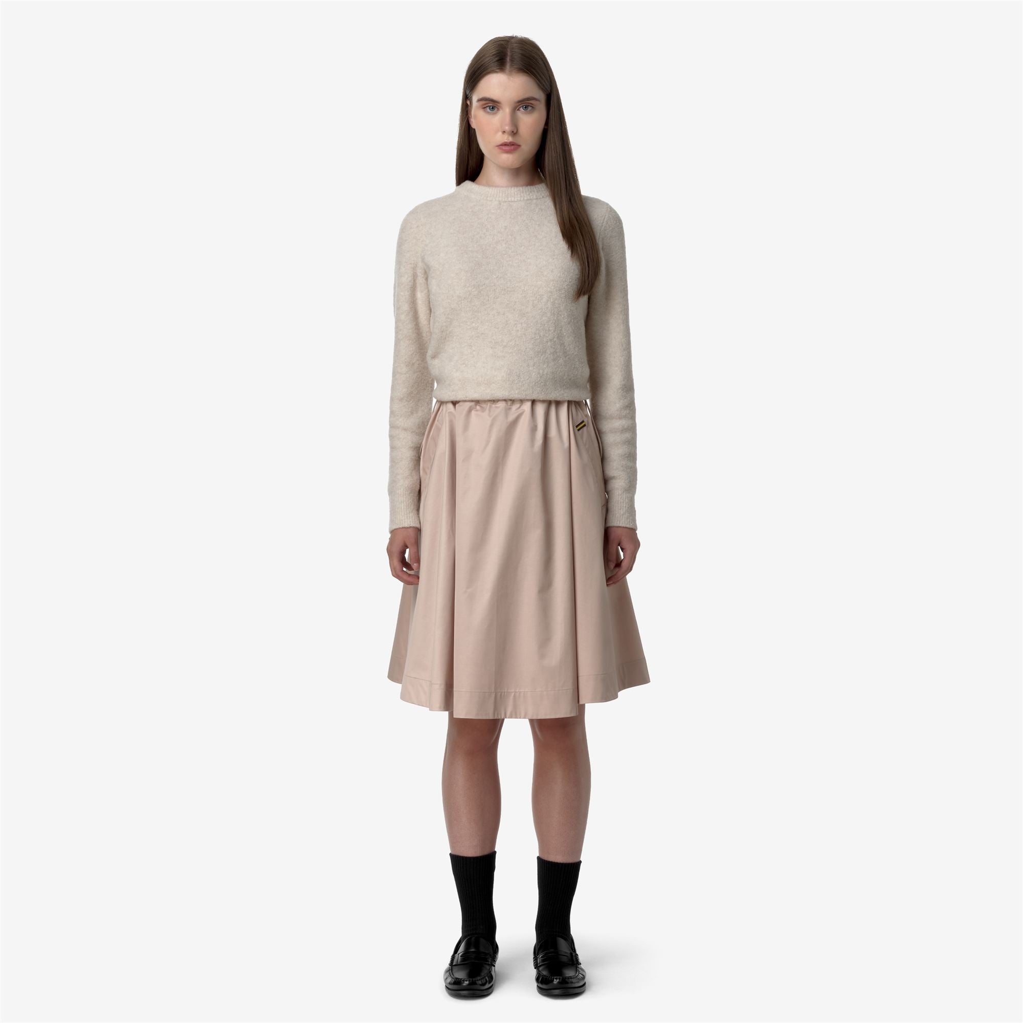 k-way-gaela-satin-jupe-midi-longuette-femme-pink-tint image 1