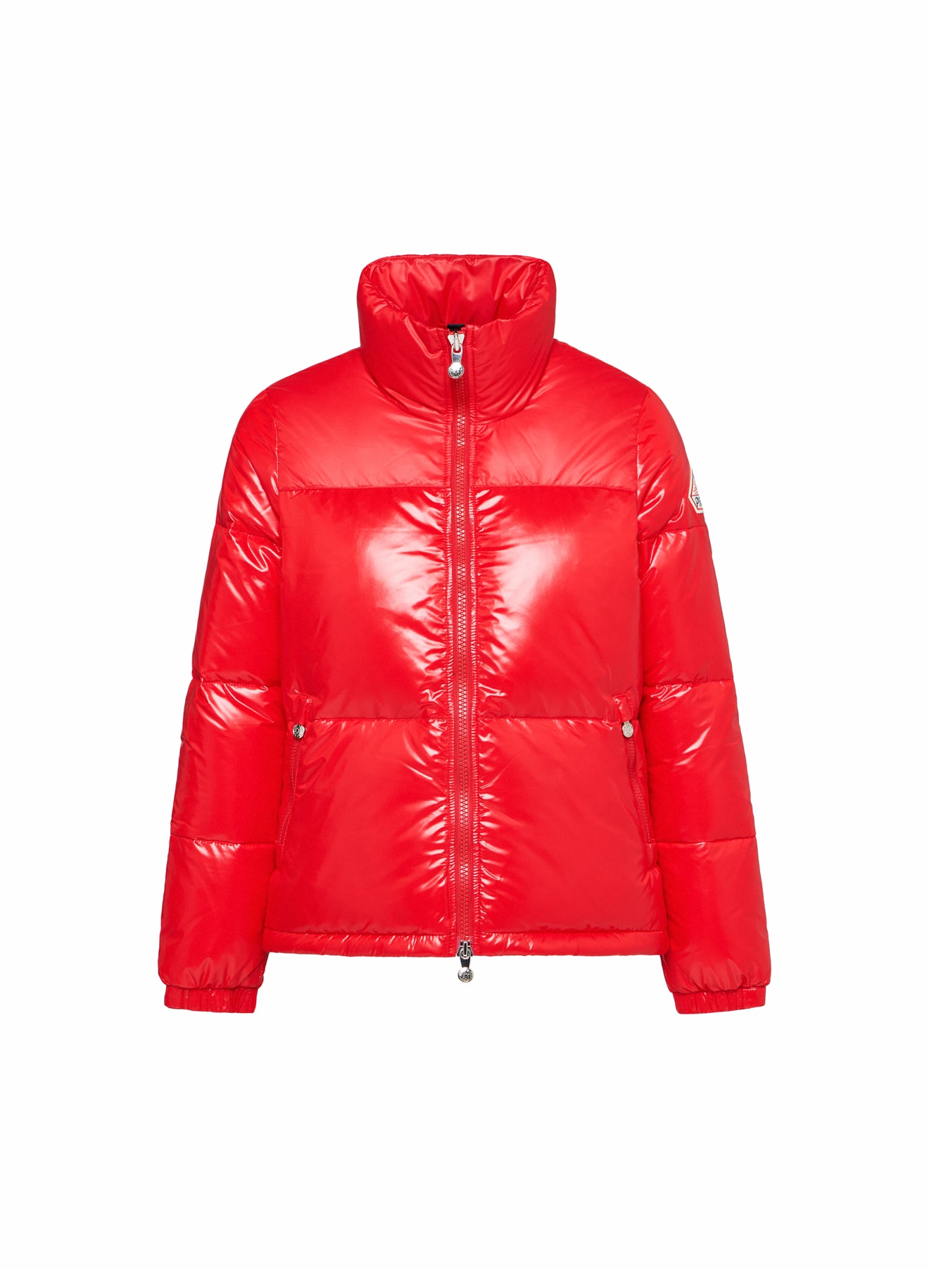 pyrenex-goldin-doudoune-courte-brillante-femme-rouge image 5