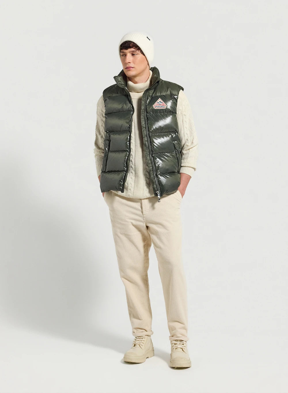 pyrenex-john-gilet-doudoune-sans-manches-unisexe-kaki-fonc image 3