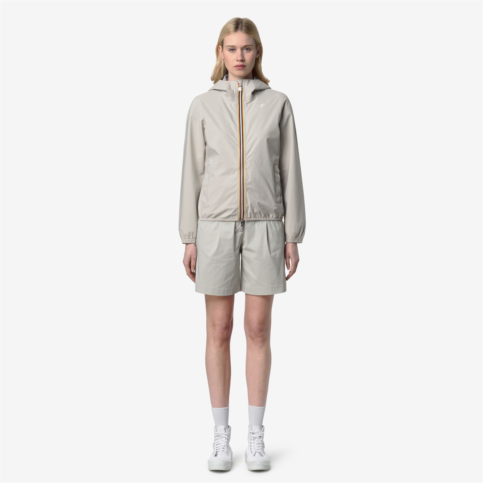 k-way-lil-2-0-stretch-dot-veste-courte-femme-beige-lt image 1
