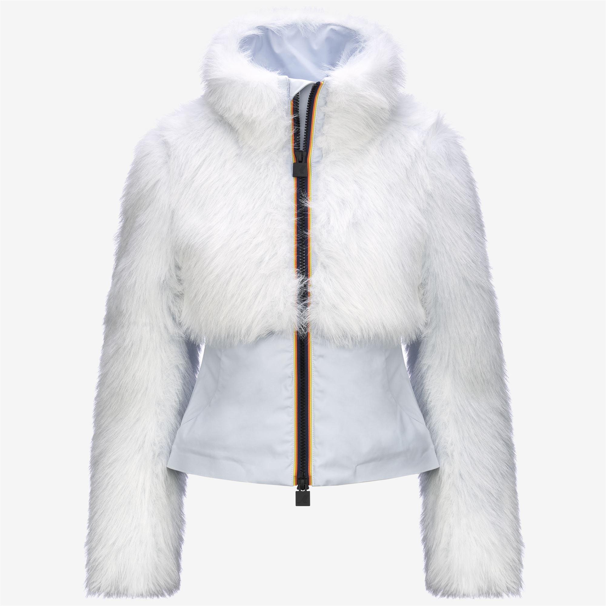 k-way-mel-eco-fur-bonded-veste-courte-femme-grey-lilla-black-ash image 5