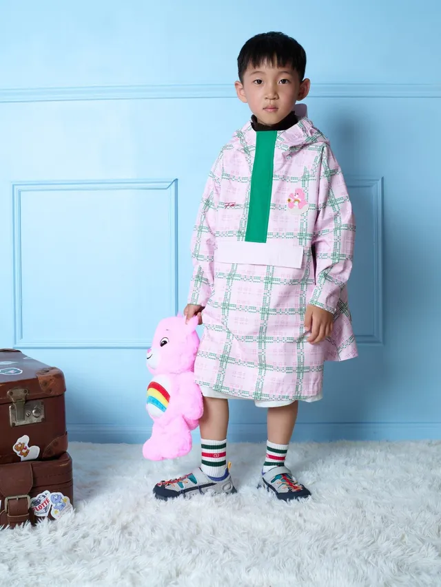 flotte-gabrielito-poncho-imperm-able-enfant-bisounours-tartan image 1
