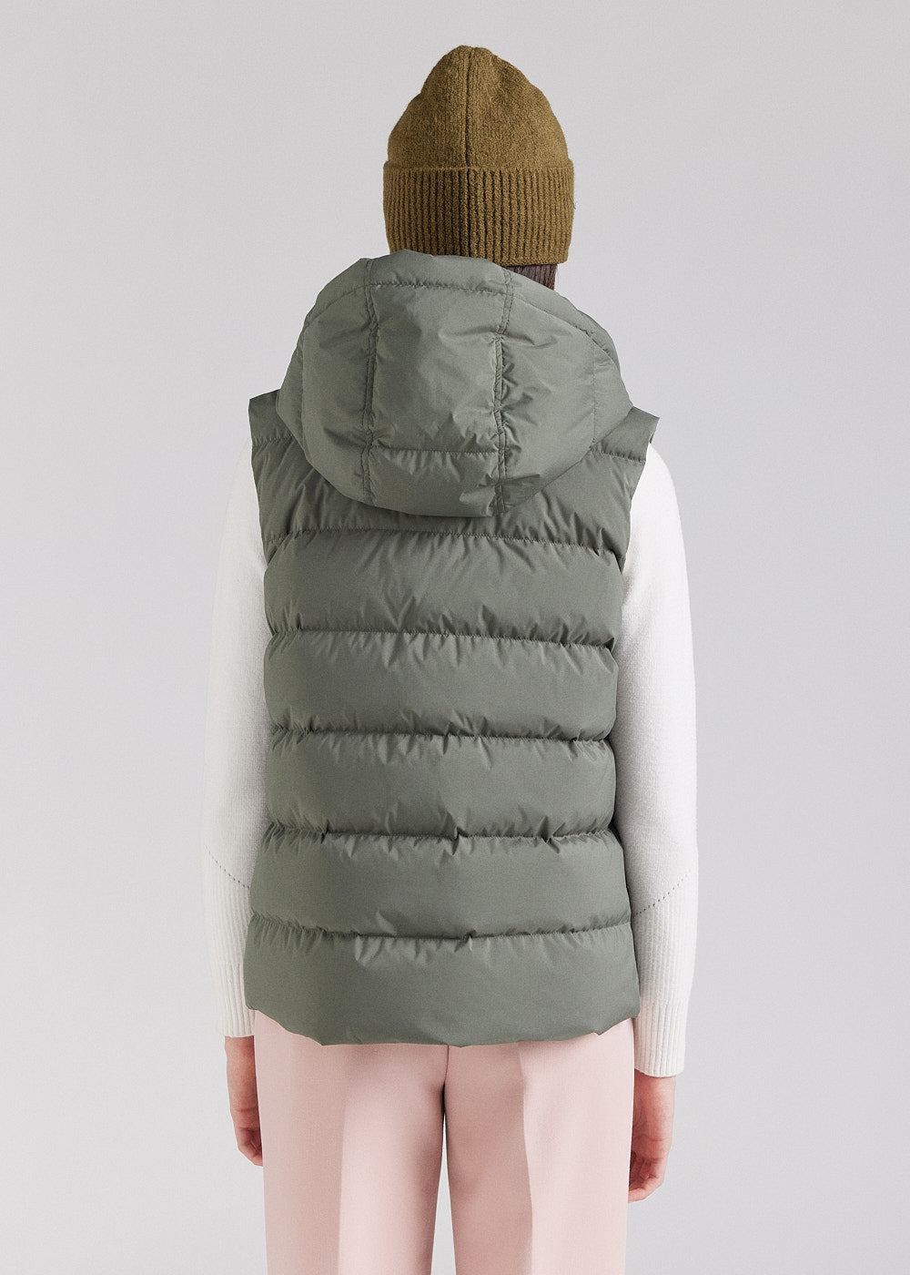 pyrenex-spoutnic-doudoune-sans-manches-femme-deep-khaki-capuche-amovible image 4