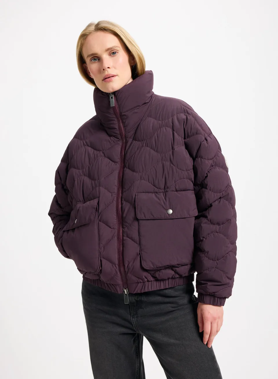 pyrenex-enola-doudoune-courte-bomber-bordeaux image 1