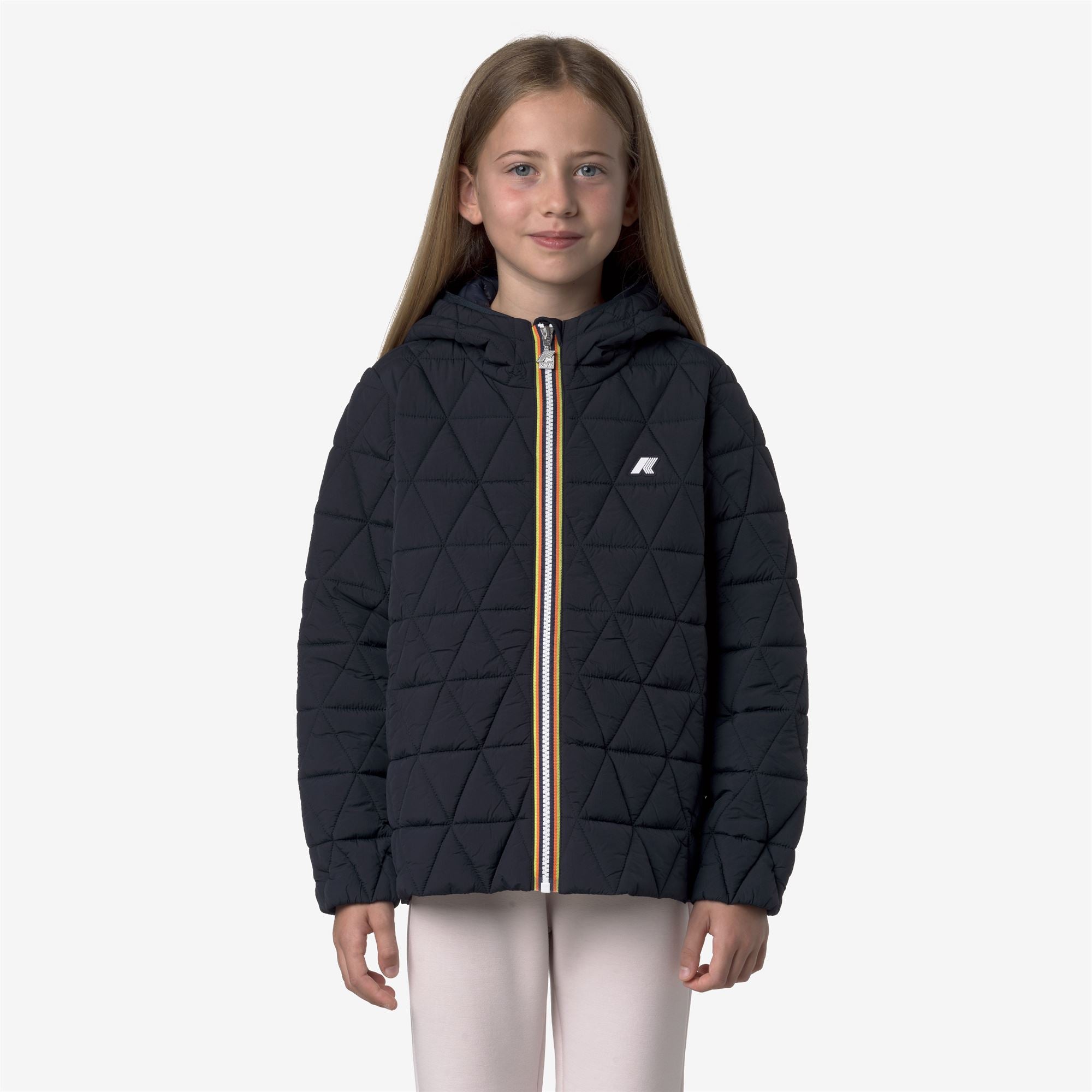 k-way-p-madlaine-diamond-quilted-warm-veste-court-fille-blue-depth image 1
