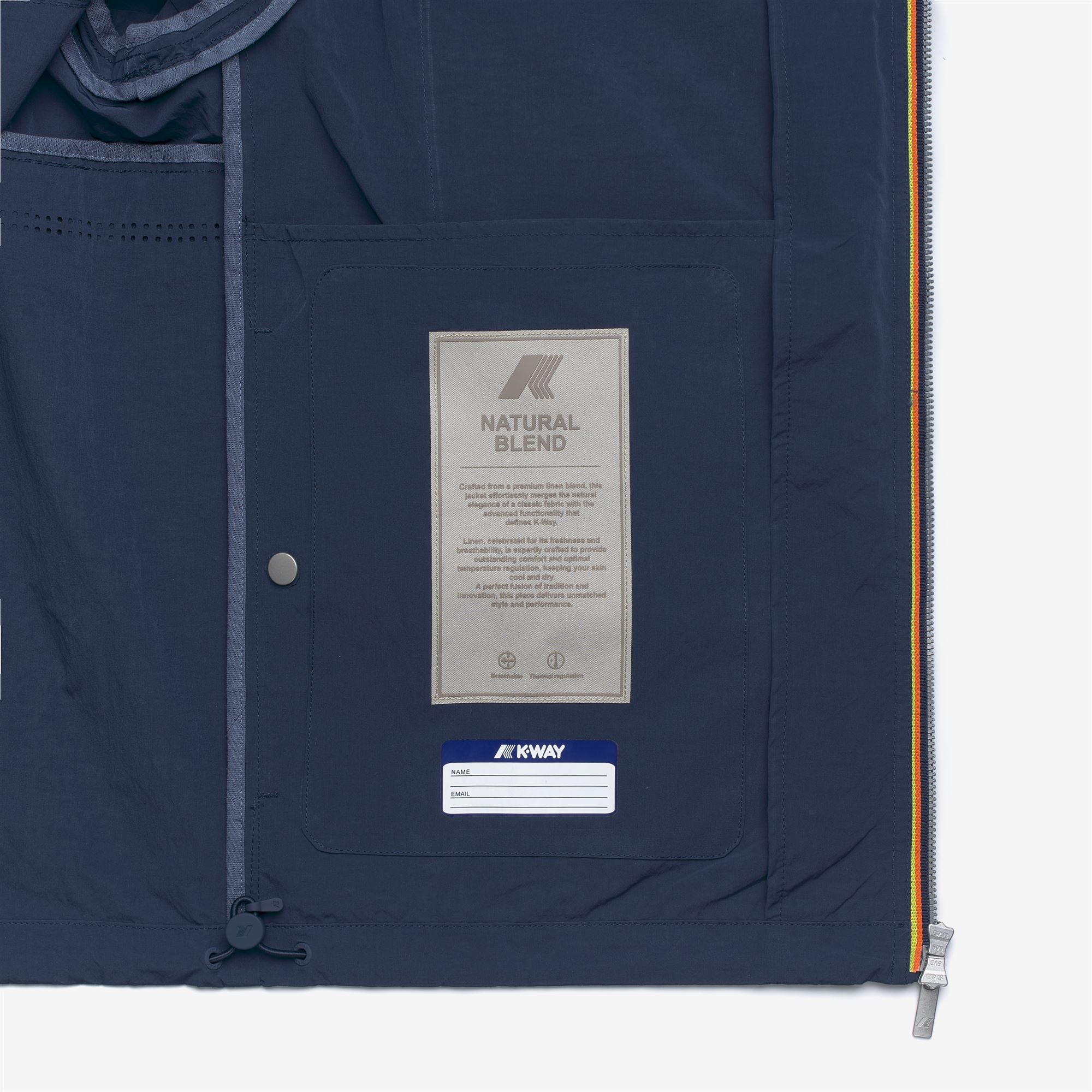 k-way-orian-natural-blend-veste-courte-homme-blue-insignia-combo image 6