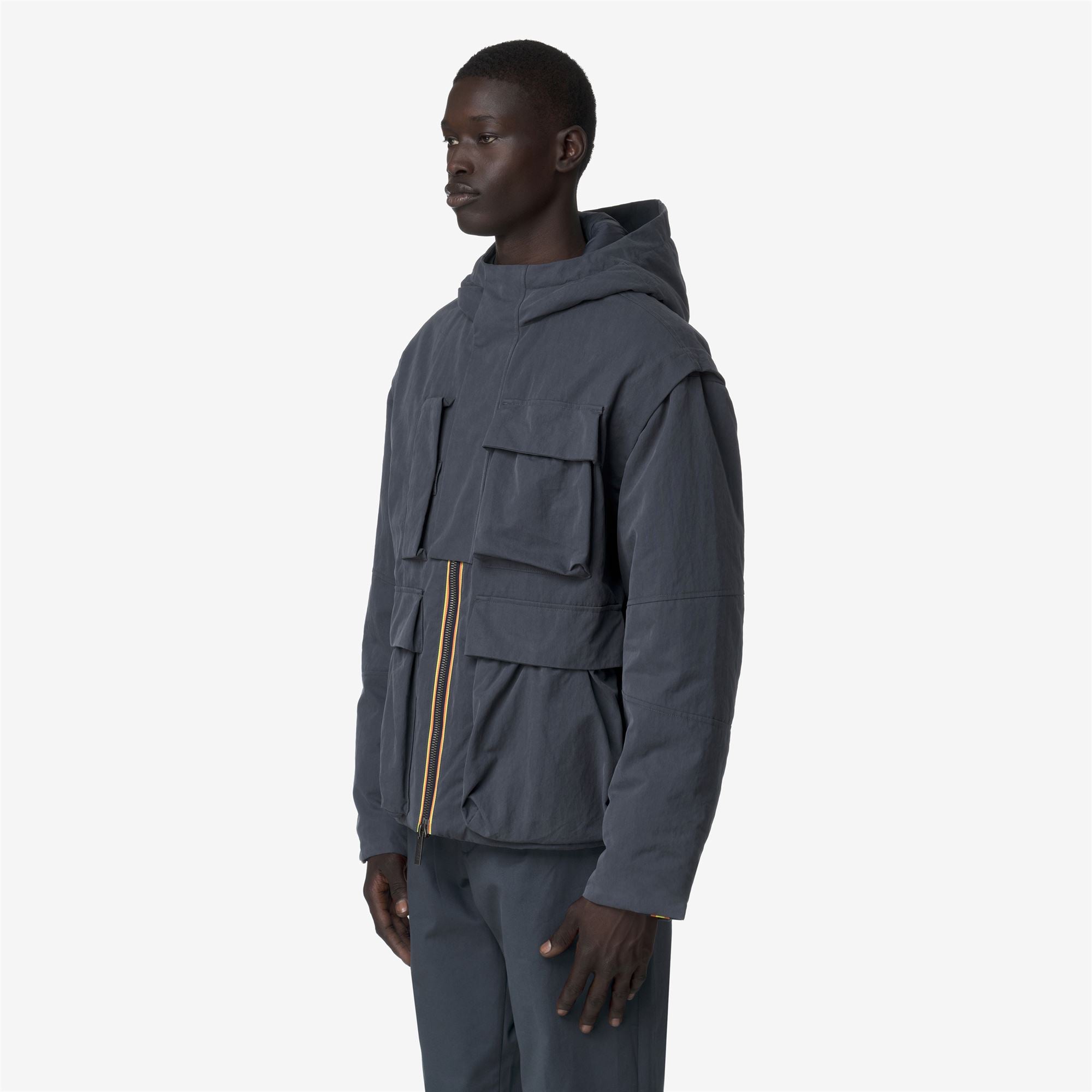 k-way-guillermo-cotton-feel-parka-court-homme-blue-airforce-combo image 2