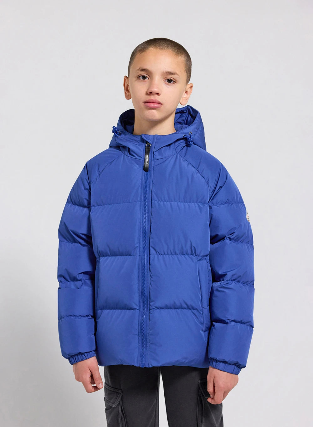 doudoune-enfant-pyrenex-sten-smooth-bleue-mate-capuche image 1