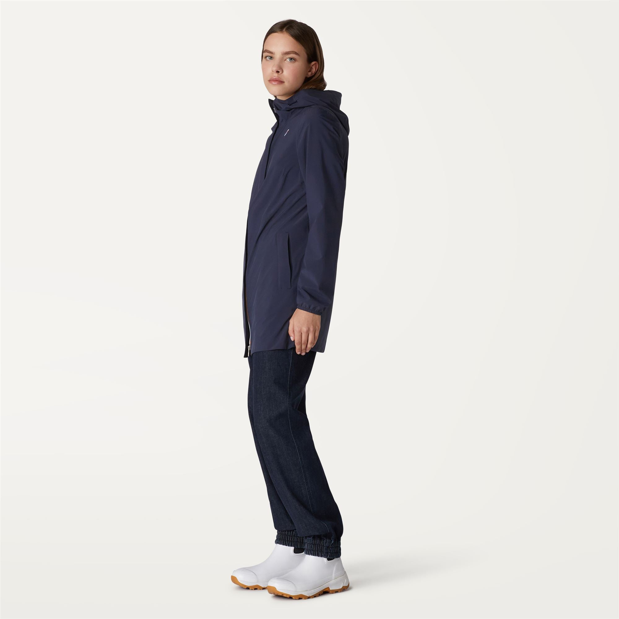 k-way-sophie-stretch-dot-veste-mi-longue-femme-blue-depth-2 image 2