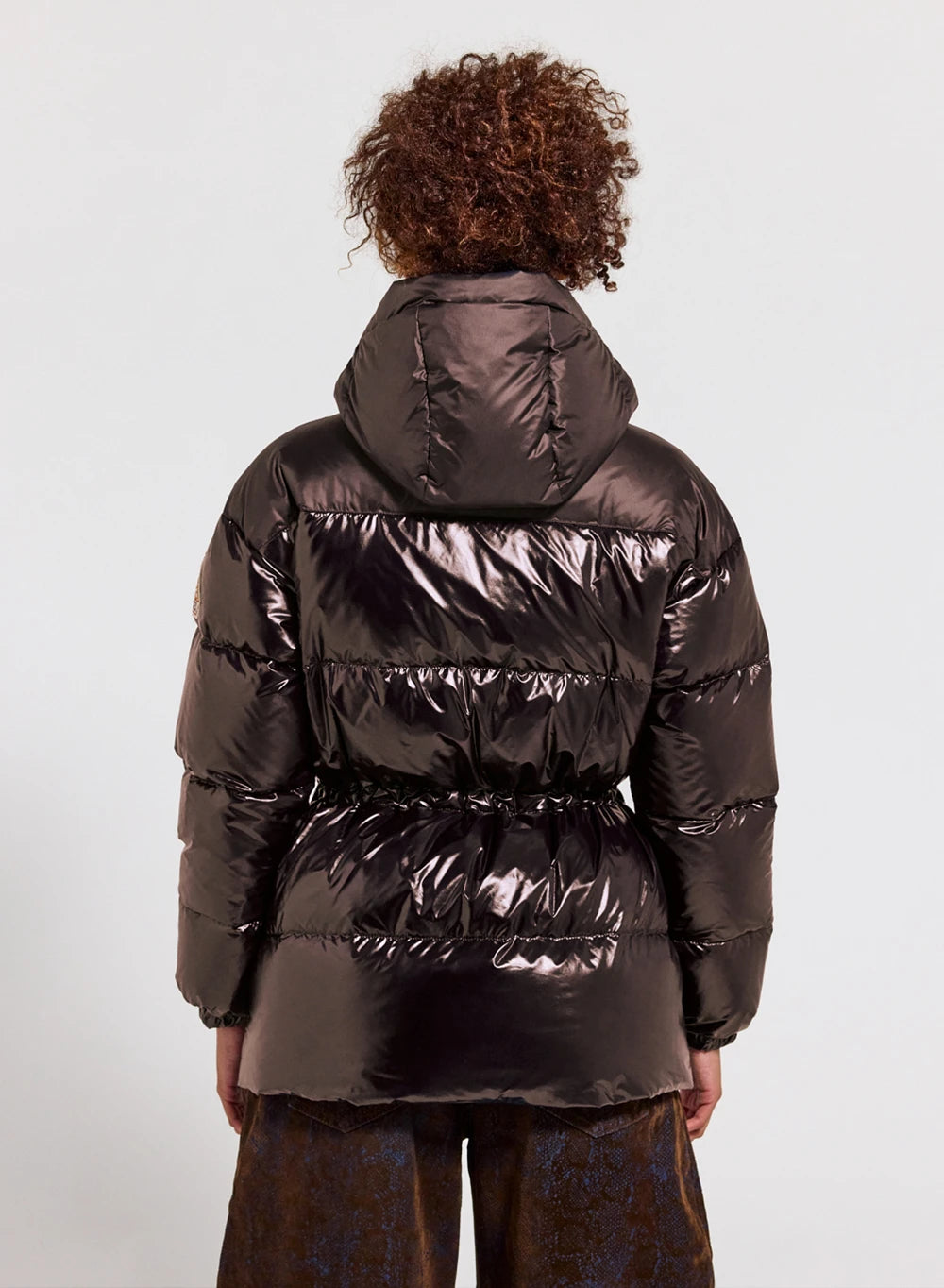 pyrenex-alexa-doudoune-brillante-capuche-femme-marron image 4
