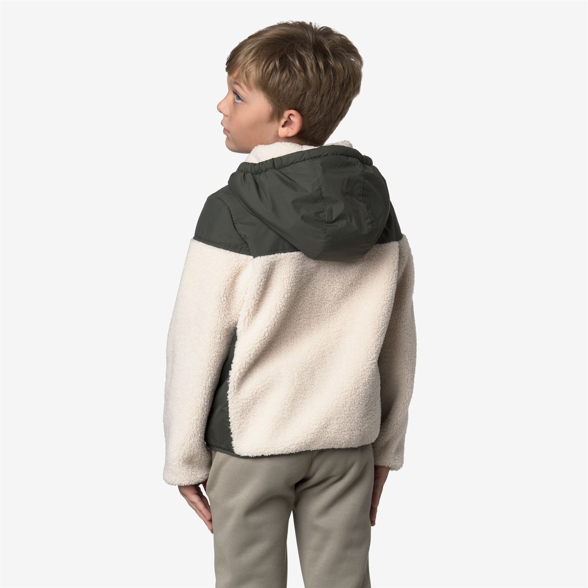 k-way-p-samson-4-0-orsetto-polaire-sherpa-enfant-green-blackish-ecru image 3