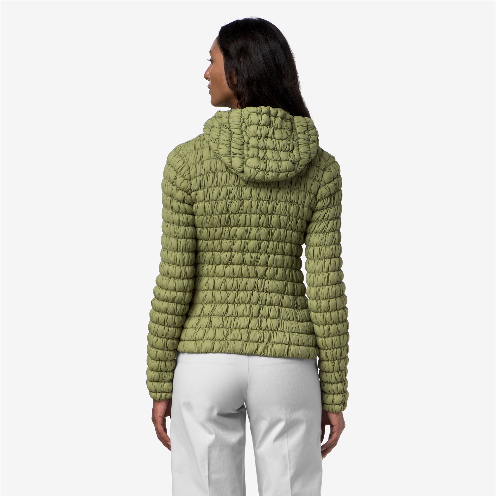 k-way-shyda-tech-warm-doudoune-courte-femme-green-gold image 3