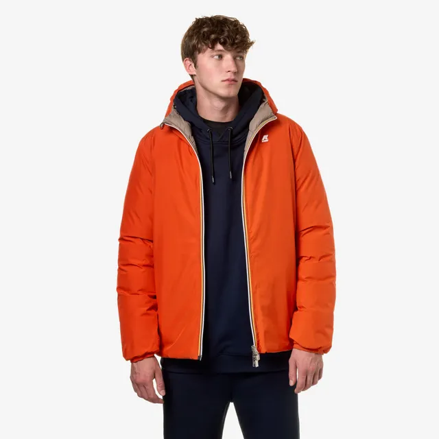k-way-jack-st-thermo-double-veste-court-homme-orange-p-beige-t image 1