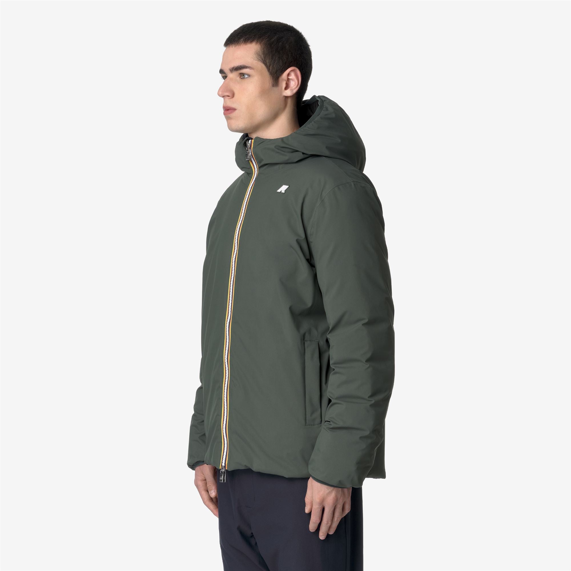 k-way-jack-st-thermo-double-veste-court-r-versible-homme-green-blackish-black-pu image 2