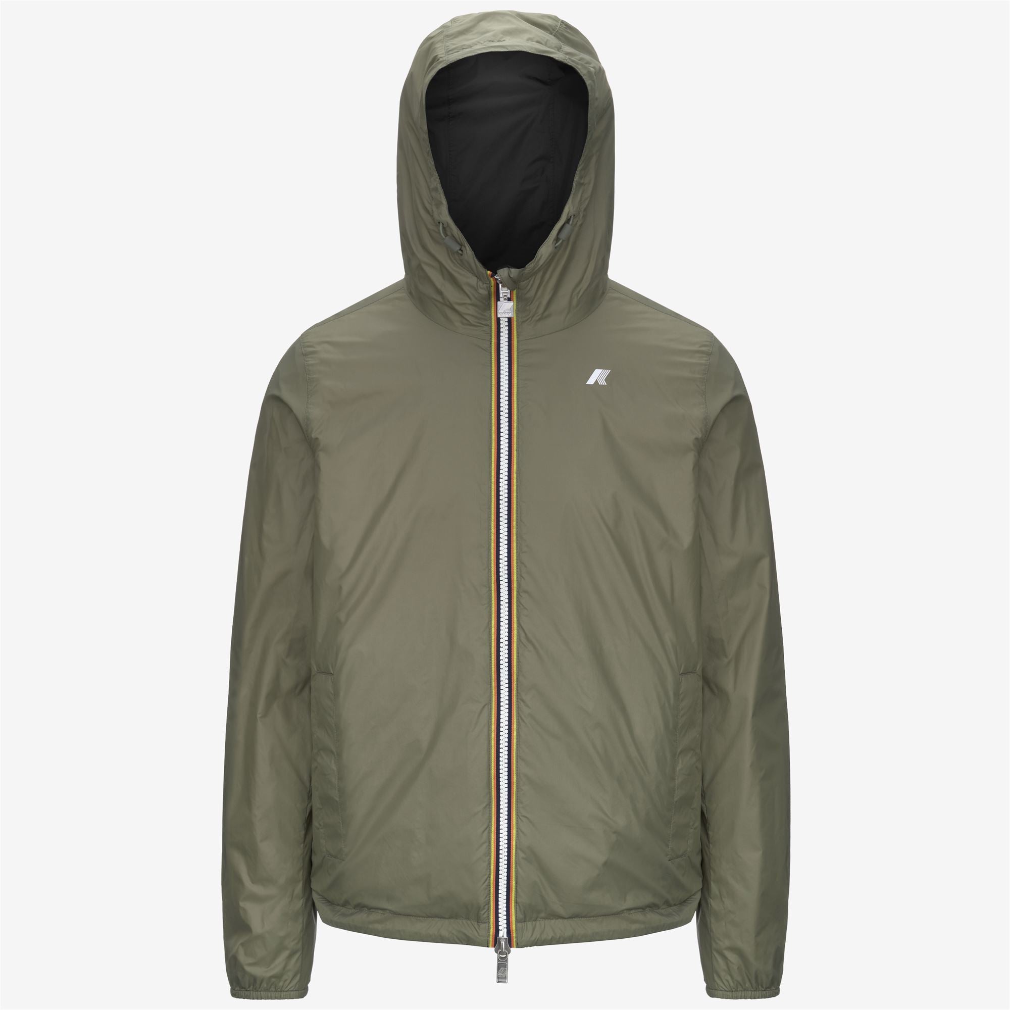 k-way-jake-plus-2-double-veste-court-r-versible-homme-black-pure-green-lichen image 6