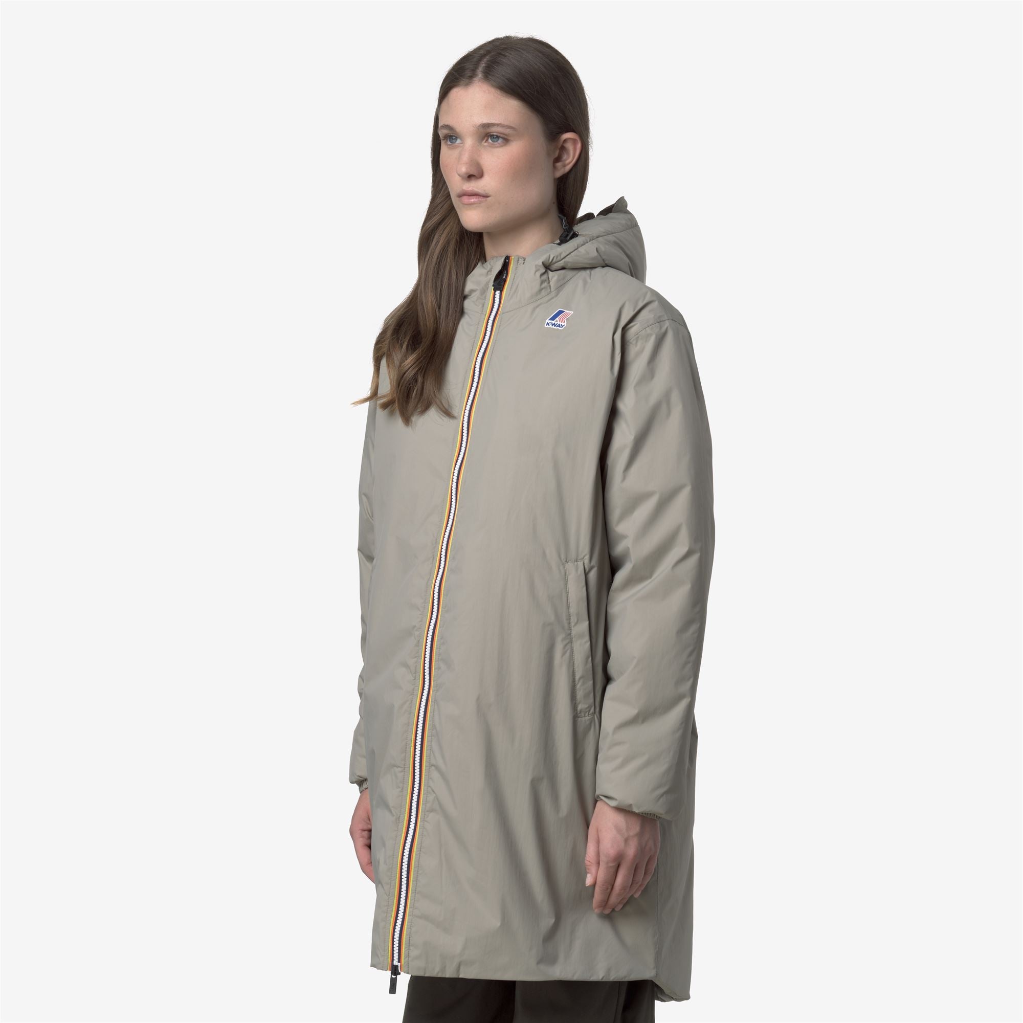 k-way-le-vrai-4-0-eiffel-east-orsetto-imperm-able-3-4-unisexe-green-oak image 2