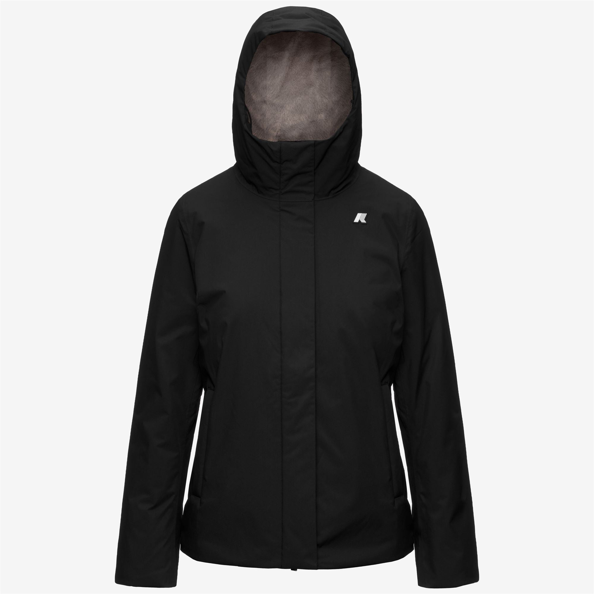k-way-lil-twill-soft-beaver-veste-court-femme-black-pure-grey-warm image 5