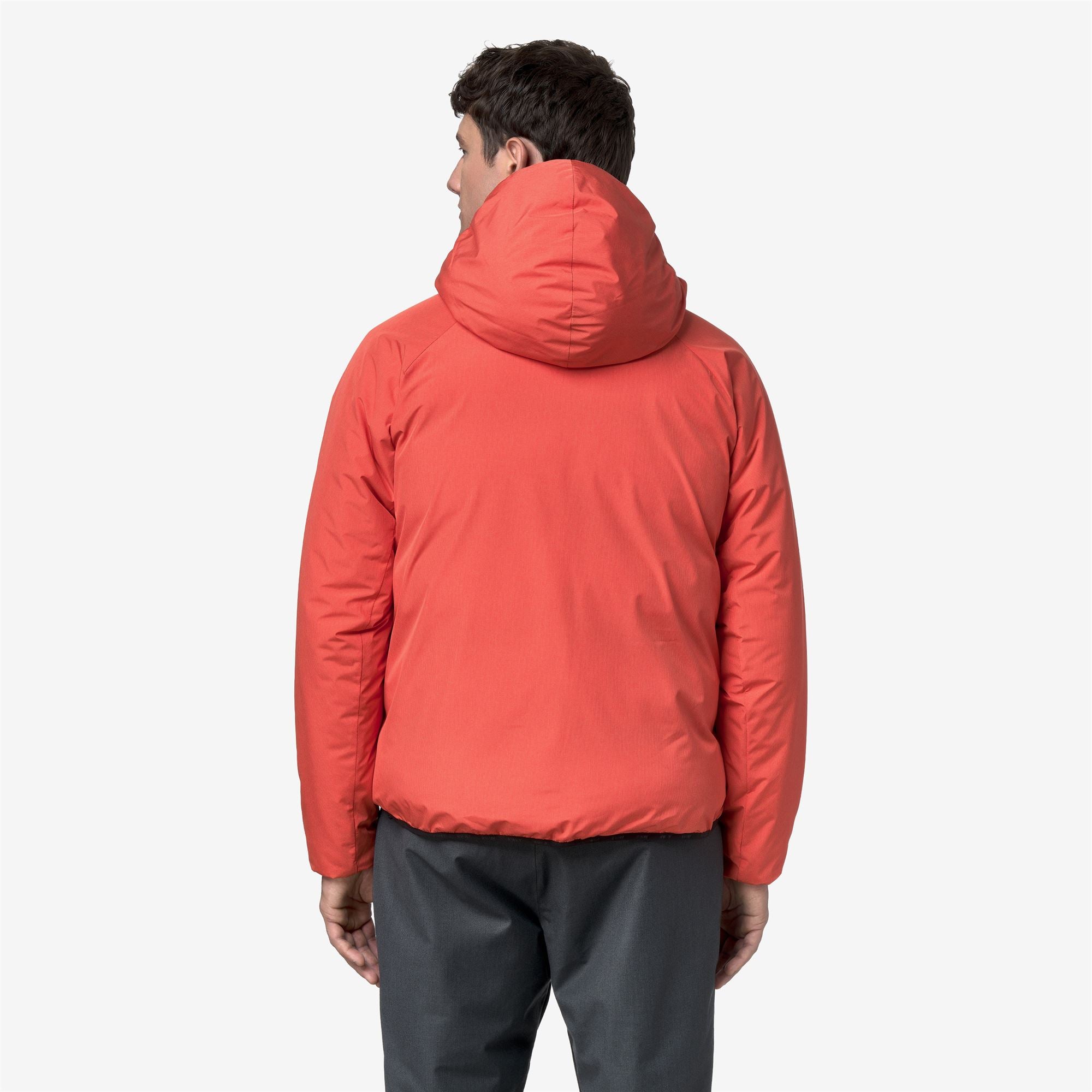 k-way-parpaillon-veste-milieu-homme-orange-micro-grid image 3